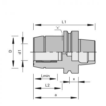 Stehle Hydro-Spannfutter ps-System mit HSK 63F 184309 Zeichnung